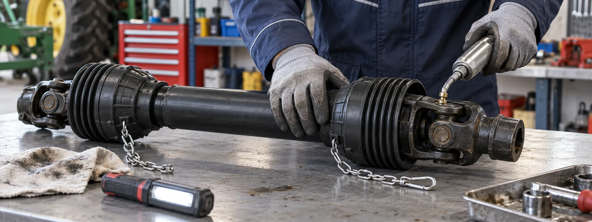 PTO shaft maintenance checklist grease cross kit shield