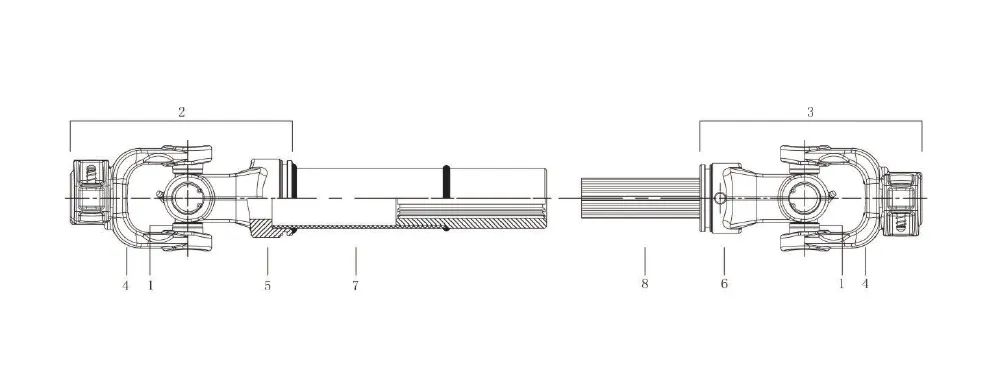 G4 G Series wide angle CV joint PTO shaft assembly diagram