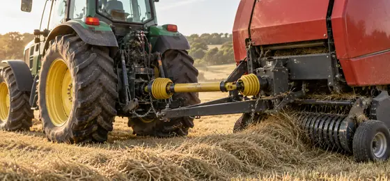 PTO shaft for round baler and hay mower