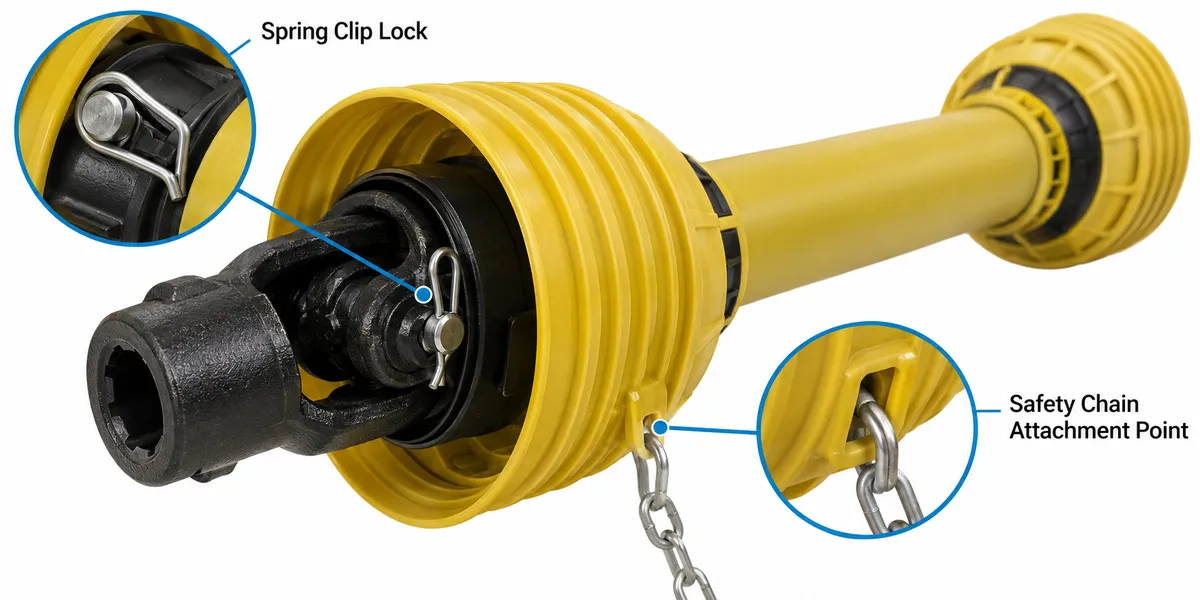 PTO shaft safety shield installation guide